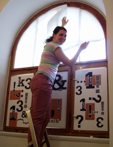 instalace výstavy Vzpomínky na knihtisk