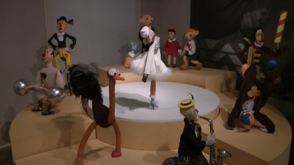 loutky v expozici Muzea českéloutky  a cirkusu v Prachaticích