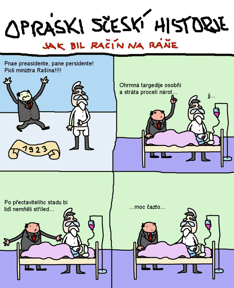 Strip o československém politikovi Aloisovi Rašínovi Strip o československém politikovi Aloisu Rašínovi