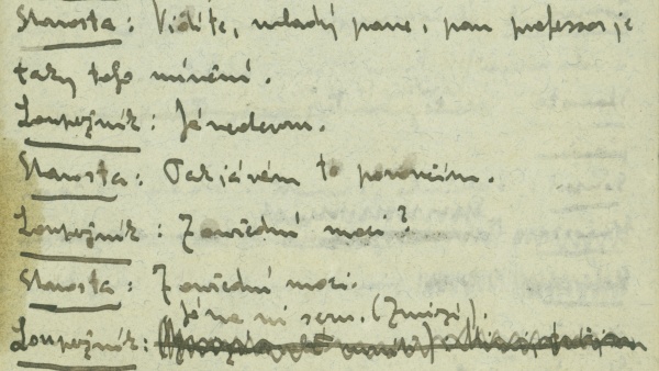 Rukopis hry Loupežník bratří Čapků je na hranici čitelnosti