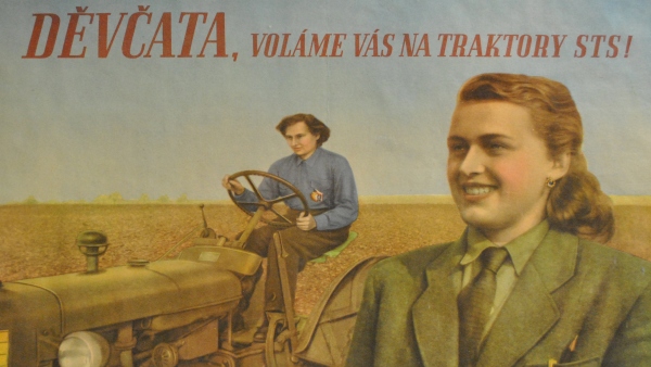 Budovatelský plakát (tisk), r. 1950 Budovatelský plakát (tisk), r. 1950