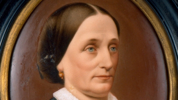 Josef Quast, Josefa Náprstková. Malba na porcelánu z r. 1877 (zdroj: Národní muzeum)