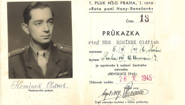Oldřich Komínek, Odznak revoluce (zdroj: Josef Hajda) Oldřich Komínek, Odznak revoluce (zdroj: Josef Hajda)