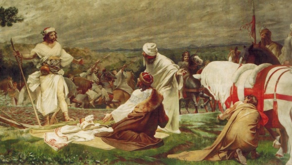 Fotografie. Detail Lunety. Přemysl Oráč je povolán do Prahy. Zdroj: Národní muzeum