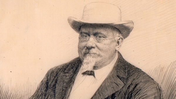 Vojtěch Náprstek v pokročilejším věku od Maxe Švabinského. Zdroj: Národní muzeum Obrázek. Vojtěch Náprstek v pokročilejším věku od Maxe Švabinského. Zdroj: Národní muzeum