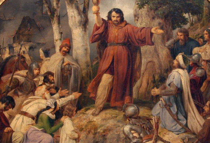 Obraz Husitské kázání - skica