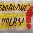 Ručně malovaný plakát Svobodné volby