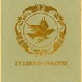 Exlibris od Huga Boettingera pro nakladatele Jana Ottu. Zinkografie z roku 1915.